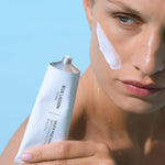 Model with Silica Mud Mask on face
