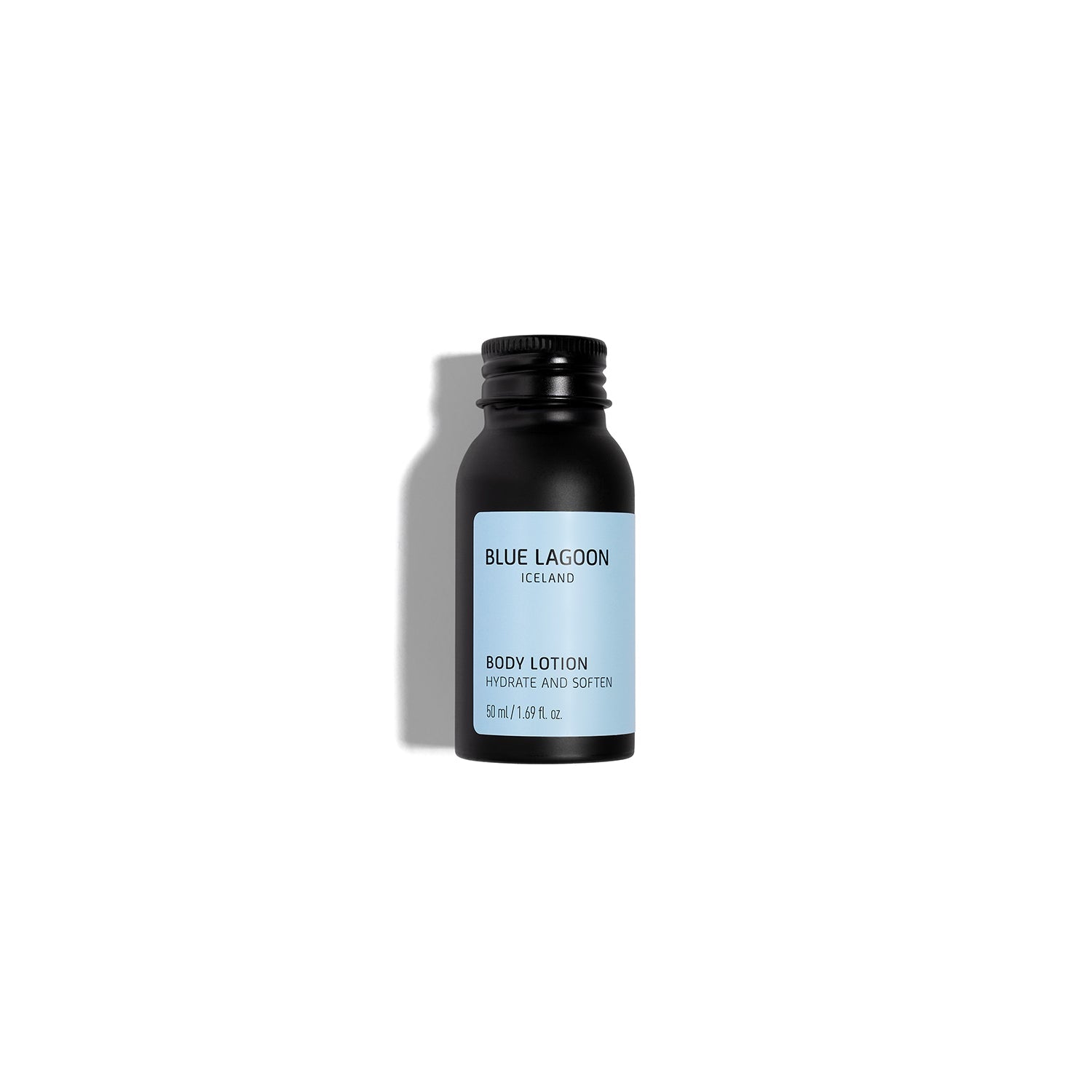 Body Lotion travel size bottle on white background