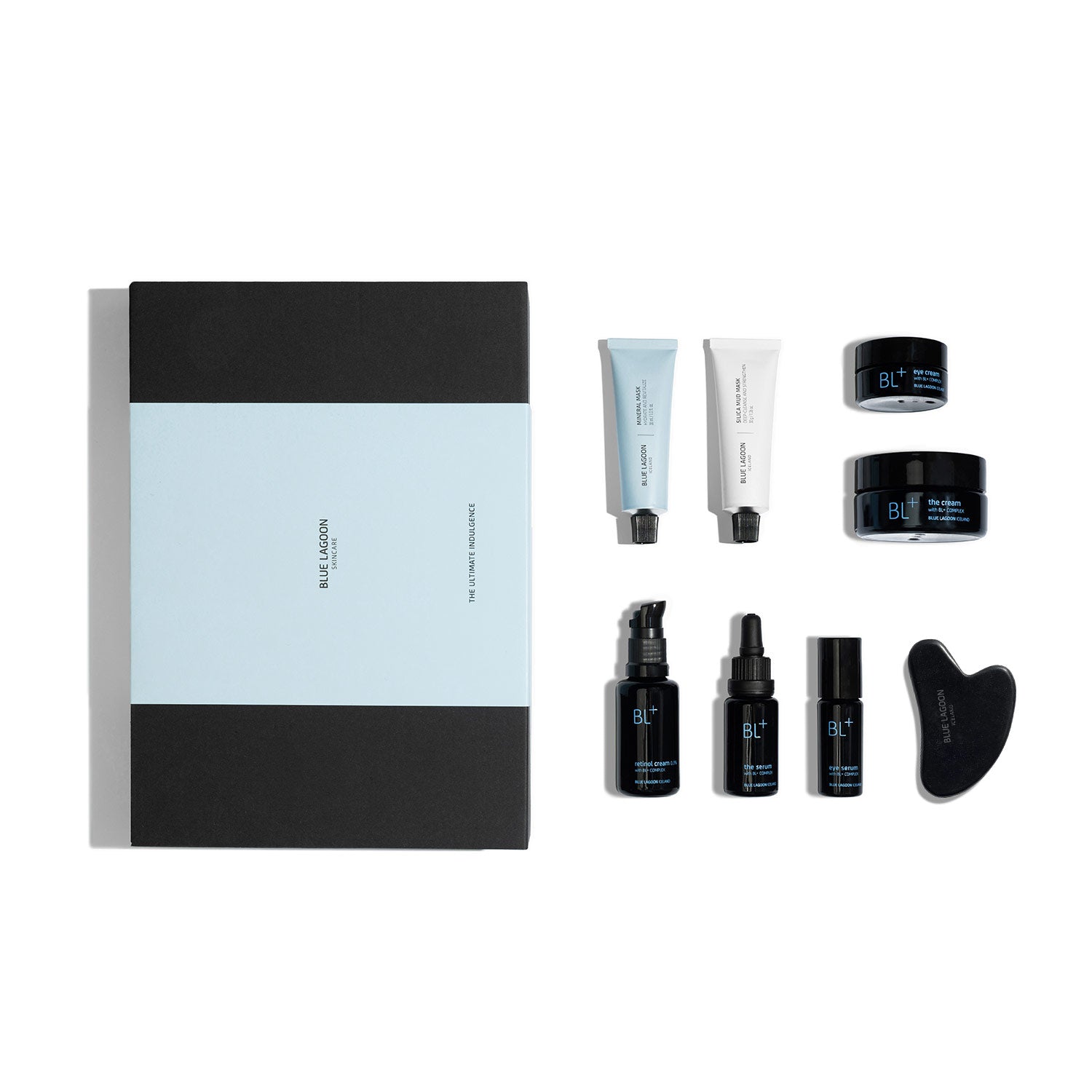 Ultimate Indulgence Set showing Blue Lagoon Skincare products on white background